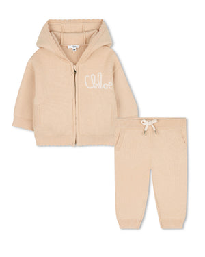 
  
    Chloé
  
 Baby Girls Beige Knit Tracksuit