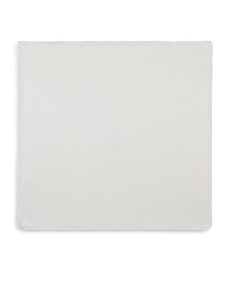 Baby Girls Ivory Embroidered Knit Blanket