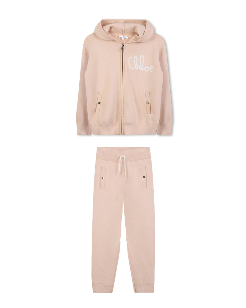 
  
    Chloé
  
 Girls Beige Knit Tracksuit