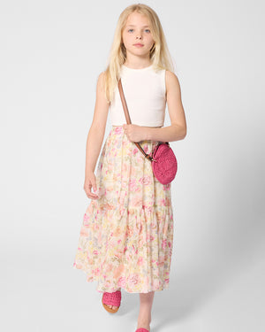 
  
    Chloé
  
 Girls Ivory Ribbed Cropped Tank Top