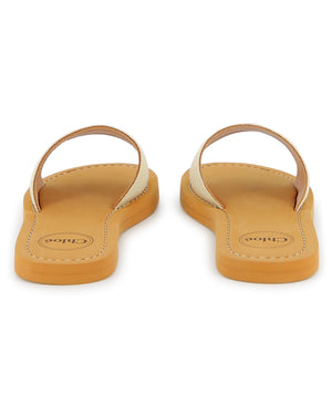 
  
    Chloé
  
 Girls Ivory Canvas Slides