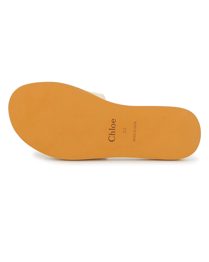 
  
    Chloé
  
 Girls Ivory Canvas Slides