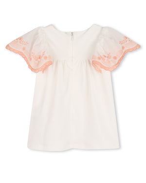 
  
    Chloé
  
 Baby Girls White Embroidered Sleeve Dress