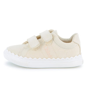 
  
    Chloé
  
 Toddler Ivory Canvas Sneakers