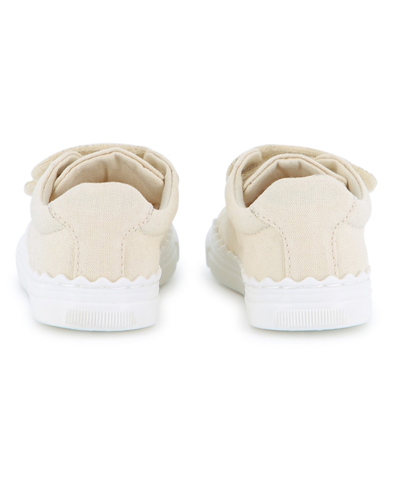 
  
    Chloé
  
 Toddler Ivory Canvas Sneakers