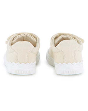
  
    Chloé
  
 Toddler Ivory Canvas Sneakers