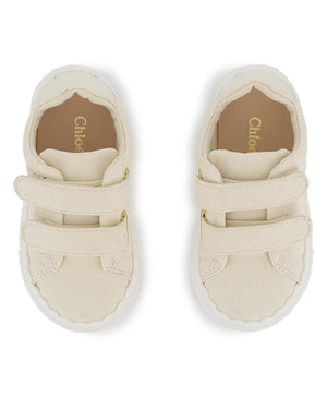 
  
    Chloé
  
 Toddler Ivory Canvas Sneakers