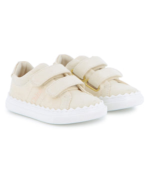 
  
    Chloé
  
 Toddler Ivory Canvas Sneakers