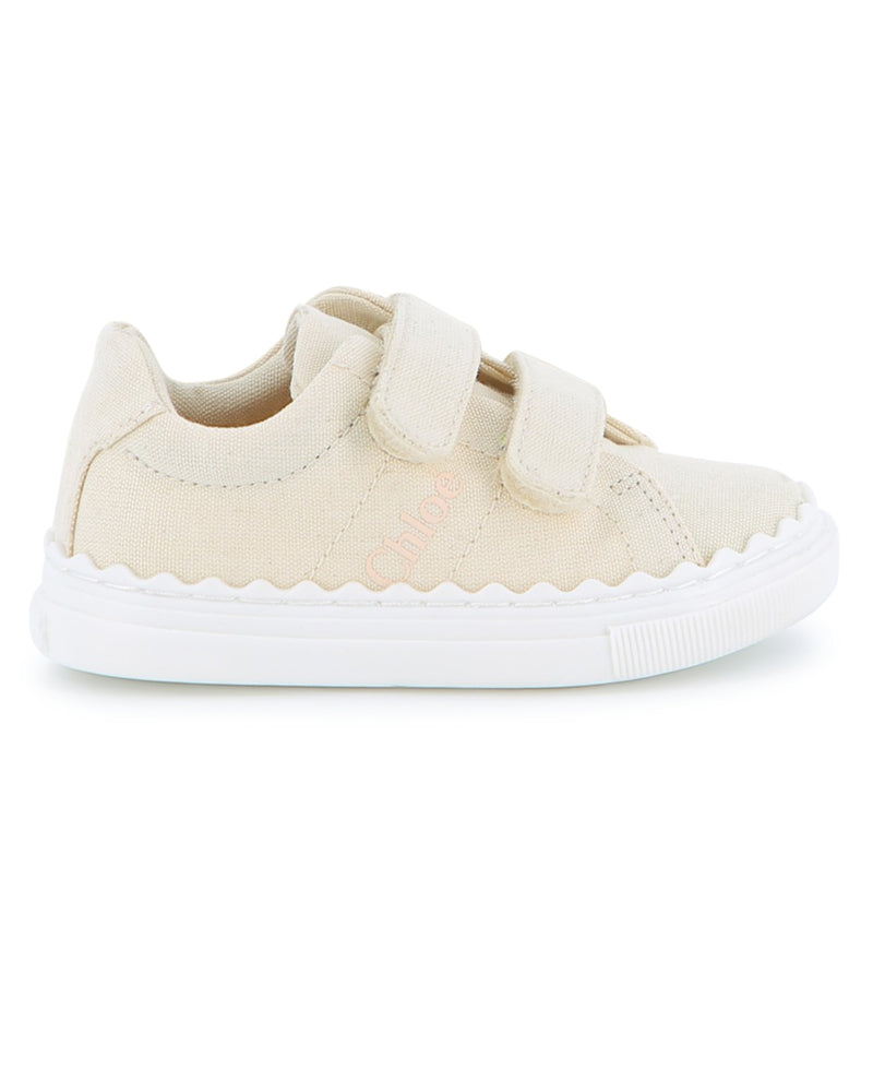 
  
    Chloé
  
 Toddler Ivory Canvas Sneakers