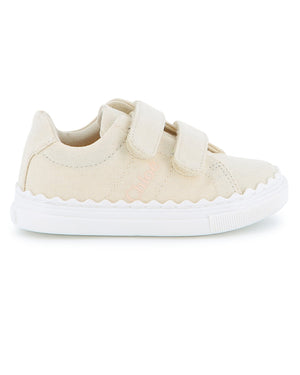 
  
    Chloé
  
 Toddler Ivory Canvas Sneakers