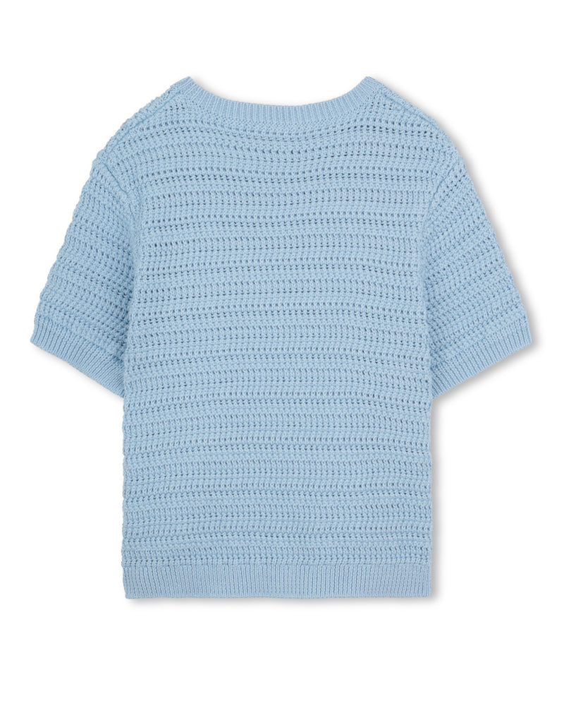 
  
    Chloé
  
 Girls Blue Crochet Knit Sweater