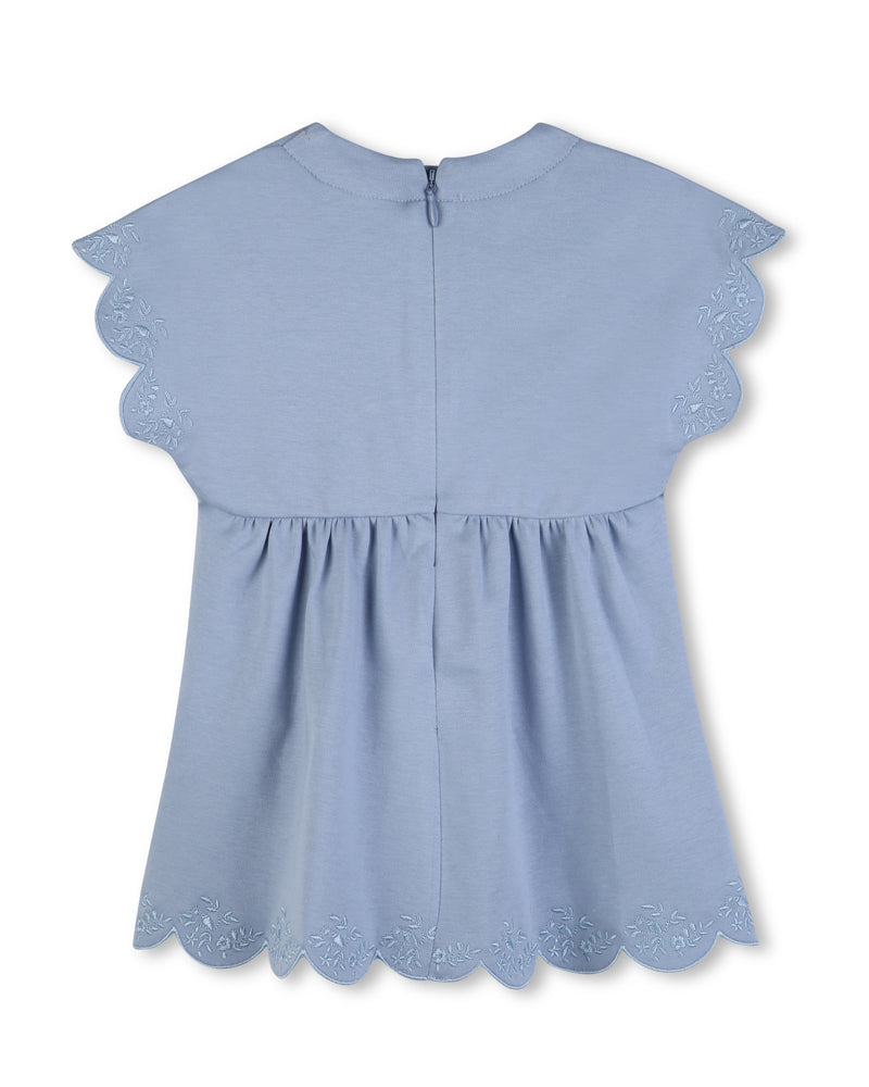 
  
    Chloé
  
 Baby Girls Blue Scalloped Denim Dress