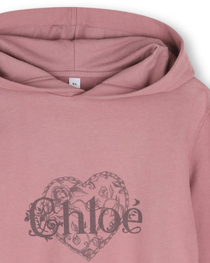 
  
    Chloé
  
 Girls Pink Hooded Logo Sweater Dress