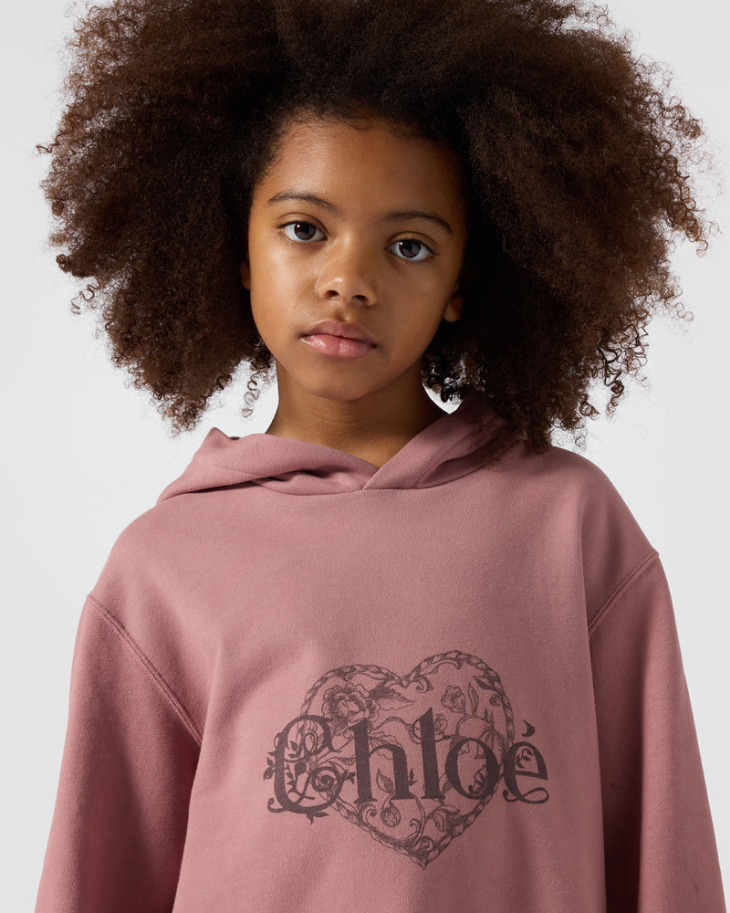 
  
    Chloé
  
 Girls Pink Hooded Logo Sweater Dress