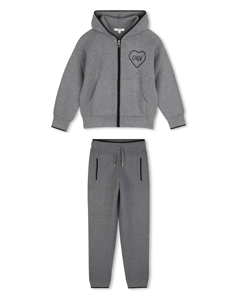 
  
    Chloé
  
 Girls Grey Knit Tracksuit