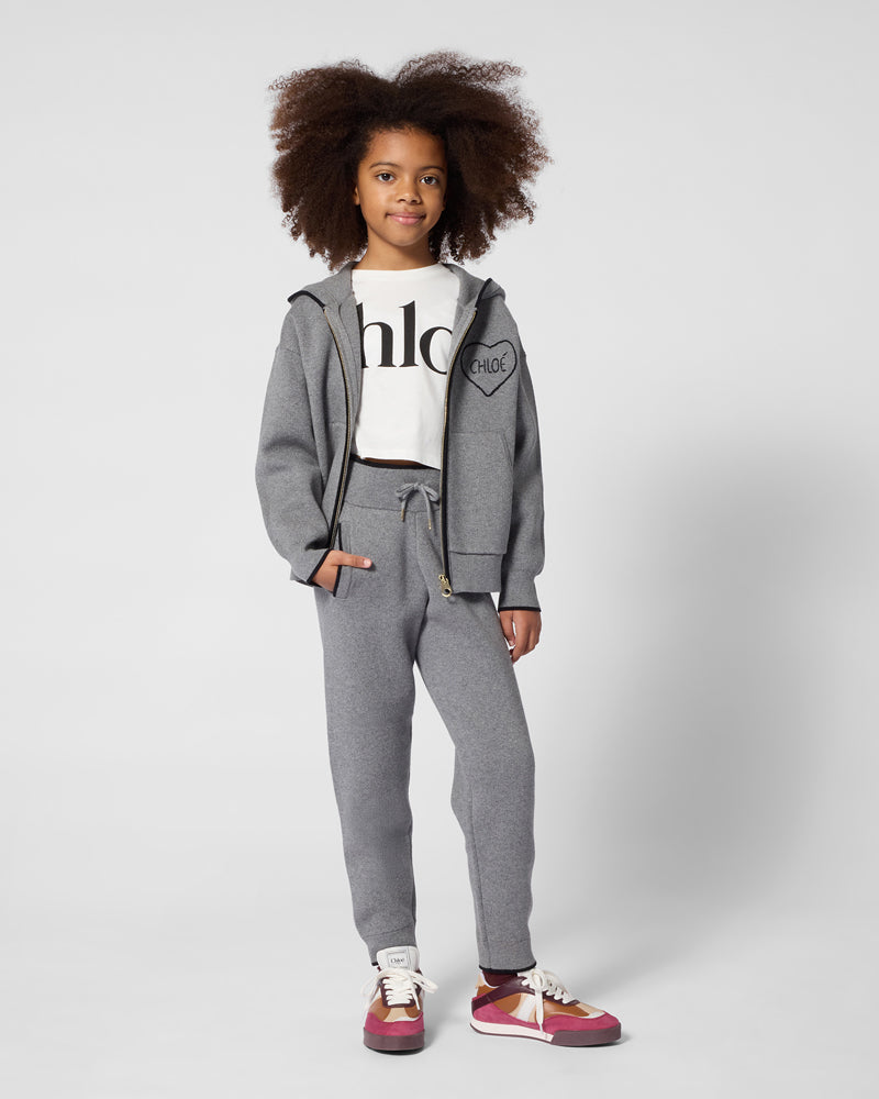 
  
    Chloé
  
 Girls Grey Knit Tracksuit