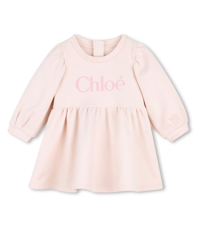 
  
    Chloé
  
 Baby Girls Pink Logo Sweater Dress