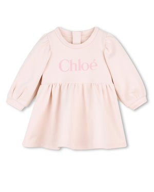 
  
    Chloé
  
 Baby Girls Pink Logo Sweater Dress