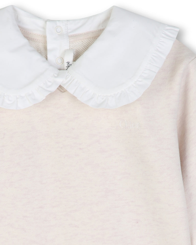 
  
    Chloé
  
 Baby Girls Ivory Collard Sweater Dress