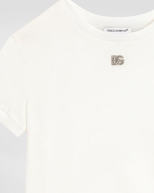 
  
    Dolce
  
    &
  
    Gabbana
  
 Girls White Crystal DG T-Shirt