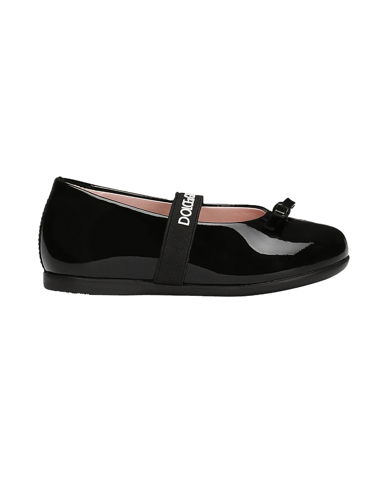Toddler Black Patent Leather Ballerinas