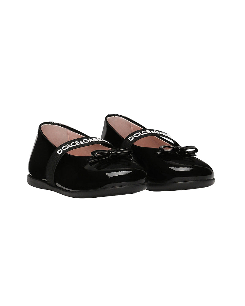 Toddler Black Patent Leather Ballerinas
