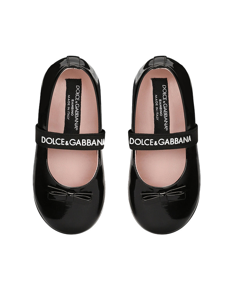 Toddler Black Patent Leather Ballerinas
