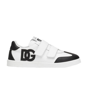 
  
    Dolce
  
    &
  
    Gabbana
  
 White Leather DG Logo Sneakers