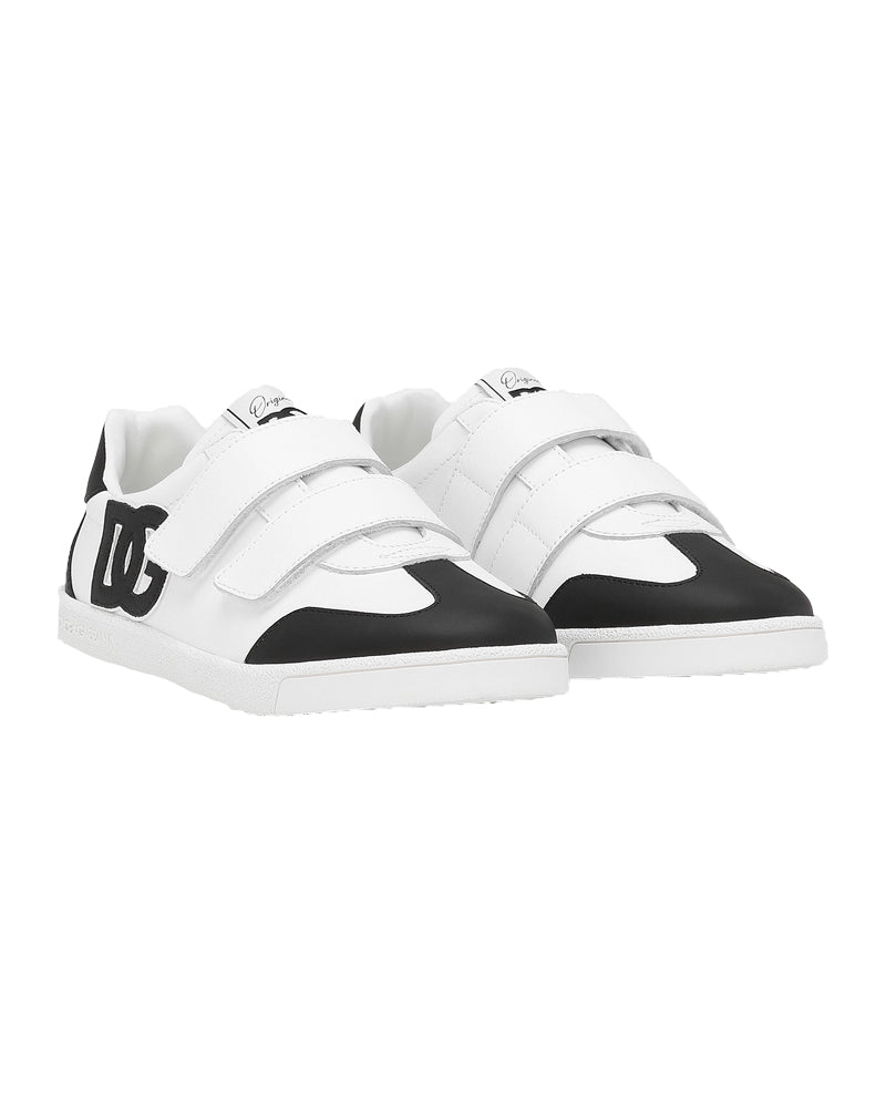 
  
    Dolce
  
    &
  
    Gabbana
  
 White Leather DG Logo Sneakers