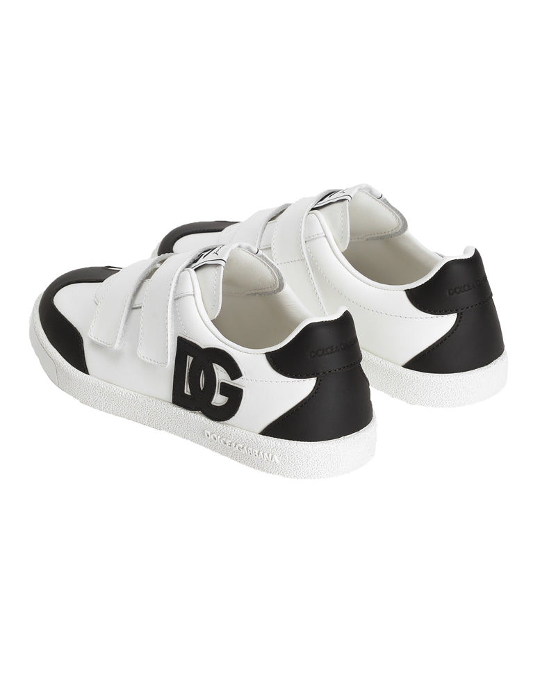 
  
    Dolce
  
    &
  
    Gabbana
  
 White Leather DG Logo Sneakers
