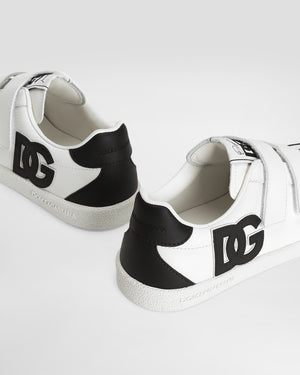 
  
    Dolce
  
    &
  
    Gabbana
  
 White Leather DG Logo Sneakers