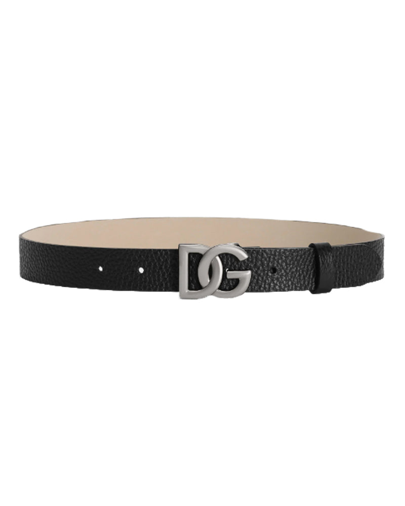 
  
    Dolce
  
    &
  
    Gabbana
  
 Black Leather DG Belt