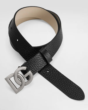 
  
    Dolce
  
    &
  
    Gabbana
  
 Black Leather DG Belt