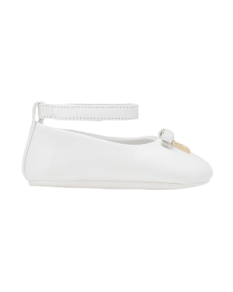 Baby Girls White Leather Ballerinas