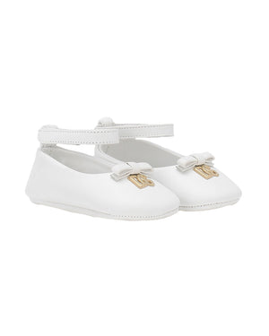 
  
    Dolce
  
    &
  
    Gabbana
  
 Baby Girls White Leather Ballerinas