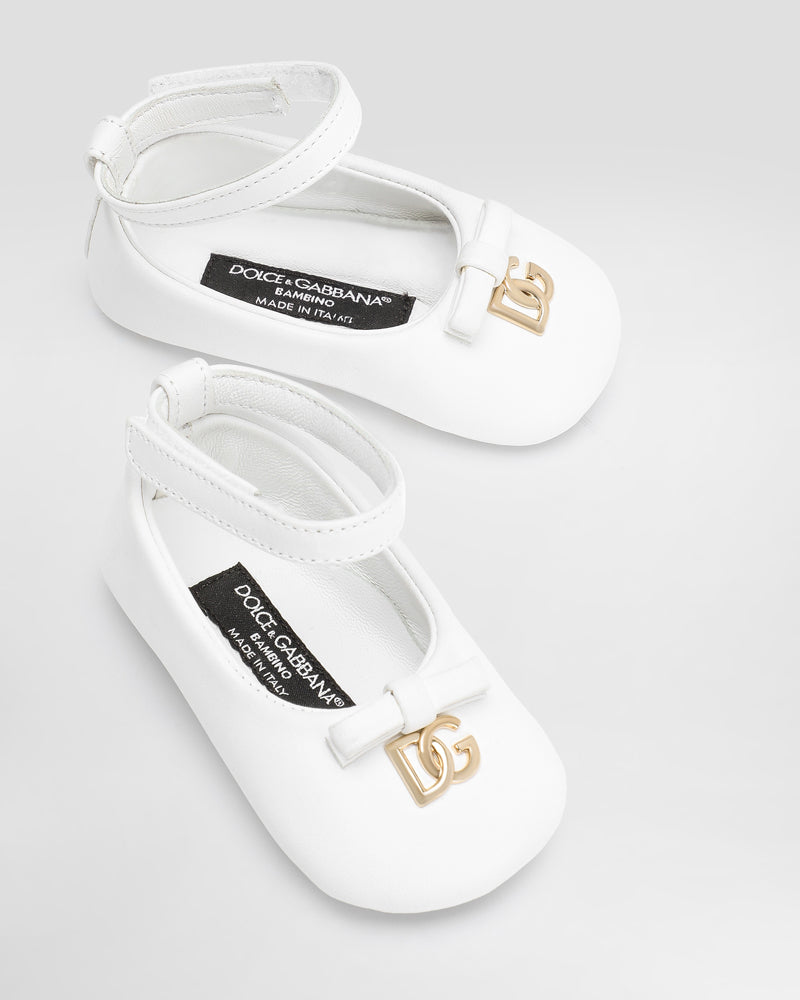 Baby Girls White Leather Ballerinas