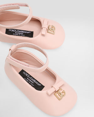 
  
    Dolce
  
    &
  
    Gabbana
  
 Baby Girls Pink Leather DG Ballerinas