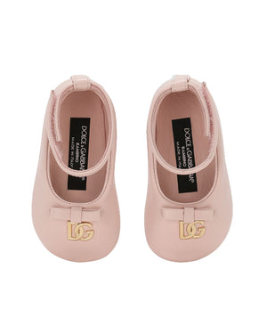 
  
    Dolce
  
    &
  
    Gabbana
  
 Baby Girls Pink Leather DG Ballerinas