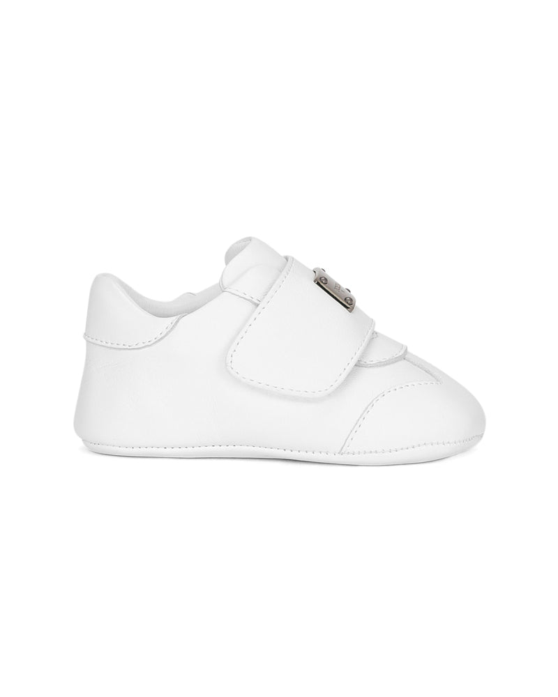 Baby Boys Leather Plate Logo Sneaker
