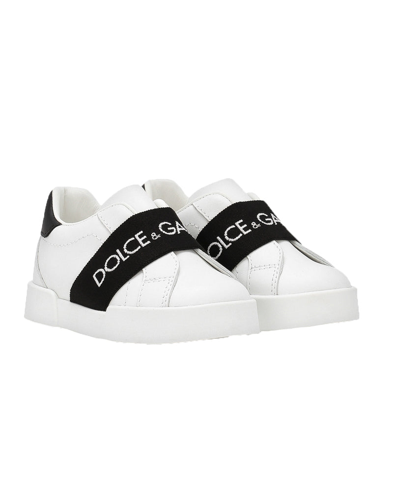 Toddler White Band Sneakers