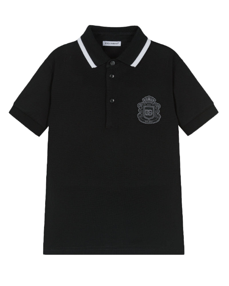 
  
    Dolce
  
    &
  
    Gabbana
  
 Boys Black DNA Crest Polo