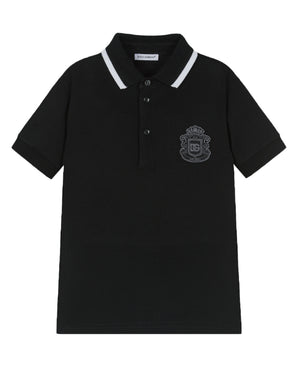 
  
    Dolce
  
    &
  
    Gabbana
  
 Boys Black DNA Crest Polo