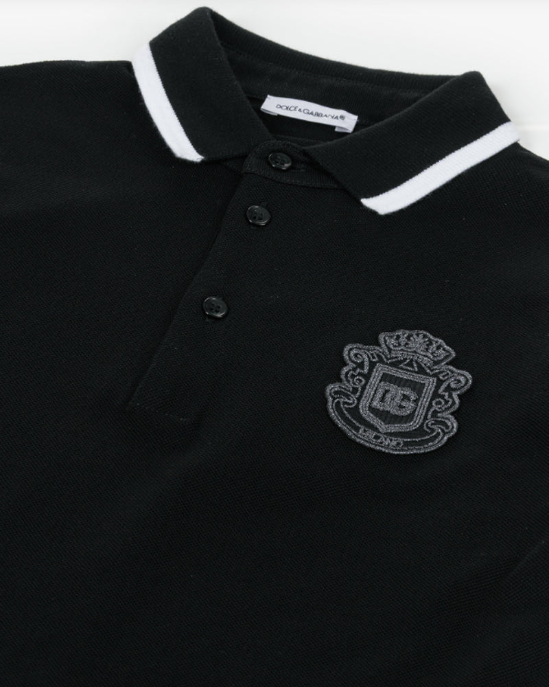 
  
    Dolce
  
    &
  
    Gabbana
  
 Boys Black DNA Crest Polo
