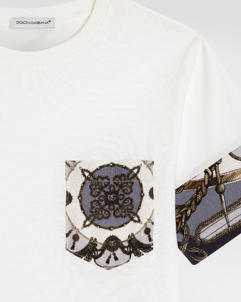 
  
    Dolce
  
    &
  
    Gabbana
  
 Boys White Cargo Print T-Shirt
