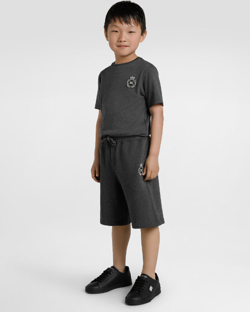 
  
    Dolce
  
    &
  
    Gabbana
  
 Black Leather Plate Sneakers