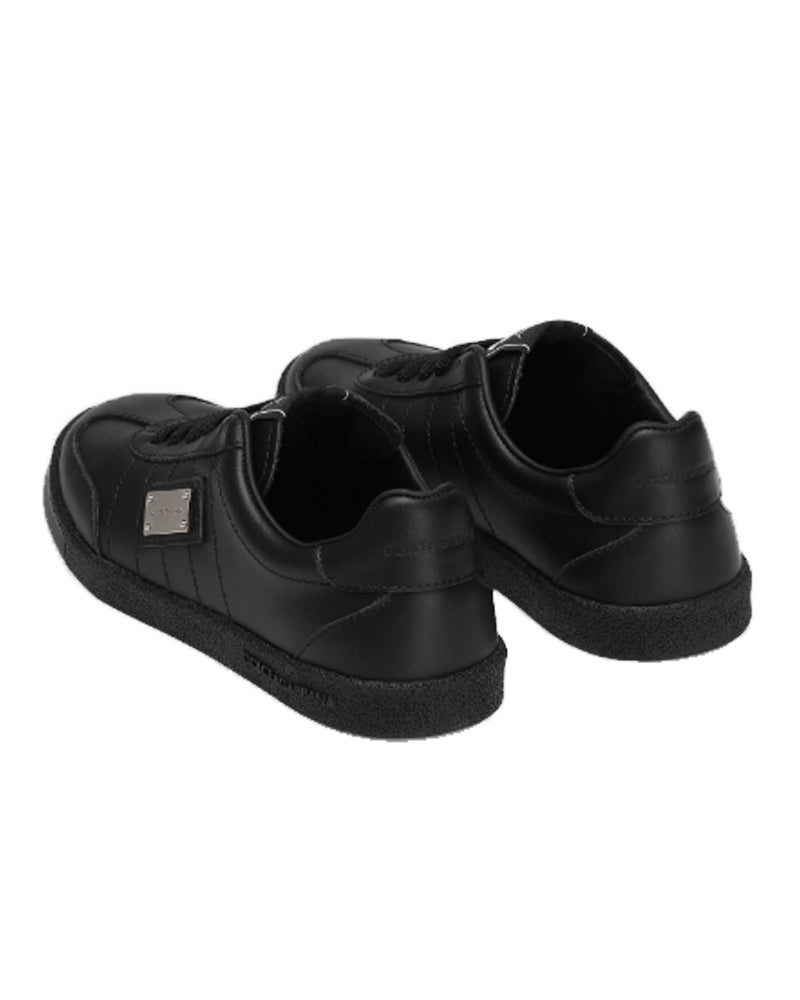 
  
    Dolce
  
    &
  
    Gabbana
  
 Black Leather Plate Sneakers