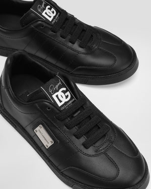 
  
    Dolce
  
    &
  
    Gabbana
  
 Black Leather Plate Sneakers