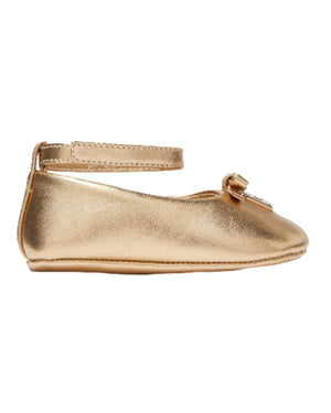 
  
    Dolce
  
    &
  
    Gabbana
  
 Baby Girls Gold Metallic DG Ballerinas