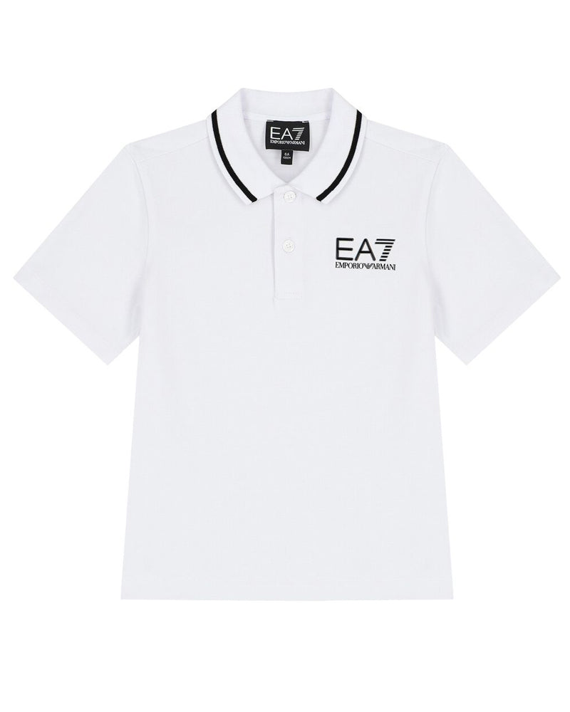 Boys White Cotton Polo