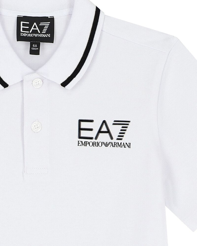 Boys White Cotton Polo